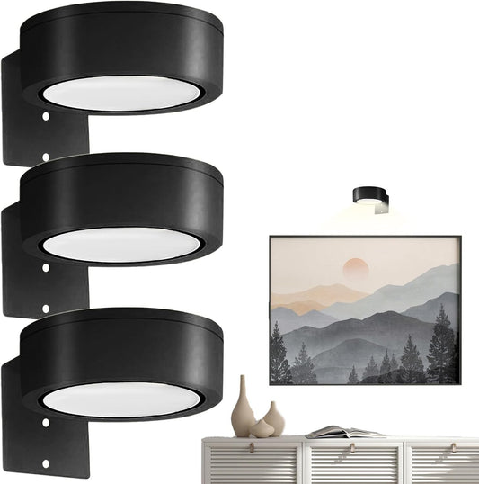 Qzdtue Wall Picture Lights, Smart Control Light, Cordless RGB Lighting, Adjustable Timer Feature, 3.39 x 1.18 inches, Perfect for Living Room, Bedroom, Dining Room Decoration