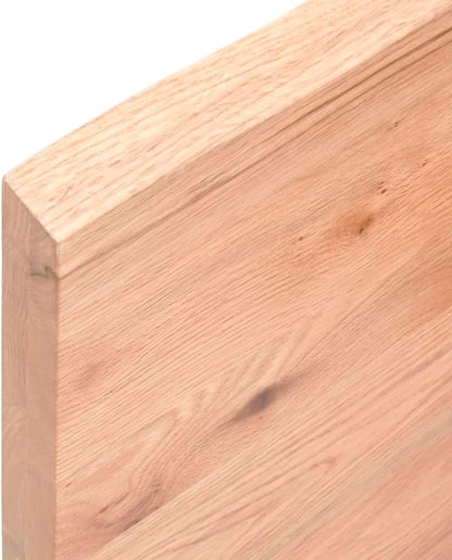 vidaXL Light Brown Solid Oak Wood Table Top, Treated Wood, Handcrafted with Live Edge, Replacement Board for Personal and Commercial Use