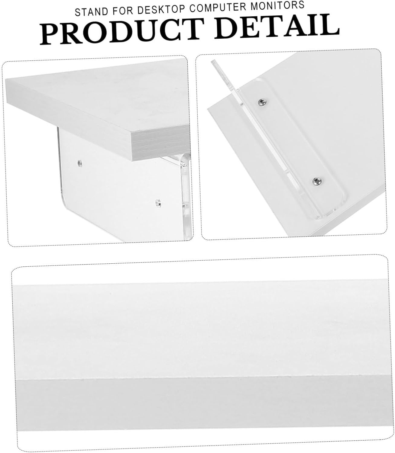 jojofuny Acrylic Monitor Stand Riser Sturdy Desktop Laptop Riser for Home Office Compact Design Ergonomic Height for Improved Eye Level and Workspace Organization