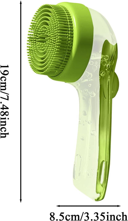 Dog Bath Brush, Washing Slicker, Gentle Scrubber Detangler, Soft Bristles, Anti-Dandruff Design, Flea & Matting Removal, for Puppy, Kitten, or Horse Hygiene Care, 7.48x3.35x1.18 inches