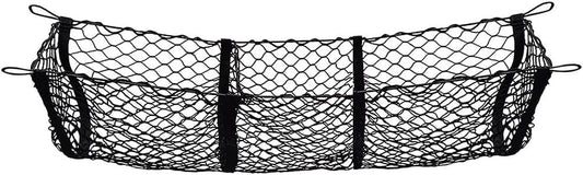 Three Pocket Mesh Storage Net, Mesh Trunk Cargo Net Storage Organizer, Heavy Duty Black Mesh 3 Pocket Trunk Cargo Organizer for Car, Van, SUV Pickup Truck Bed