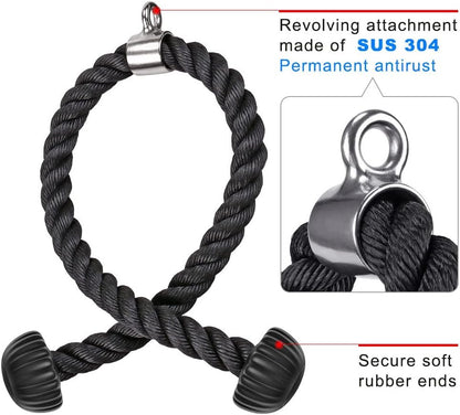 Kipika Tricep Pull Down Attachment, Cable Machine Accessories for Home Gym, Cable Machine Attachments Pulley System Gym, LAT Pull Down Attachment Weight Fitness