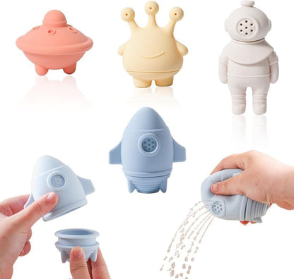 Kids Bath Toys, Silicone Sensory Toys, Detachable Pool Accessories, Soft Water Shower Fun, Bathtub Learning Tools, Outdoor Travel Play Set, Party Present for Child