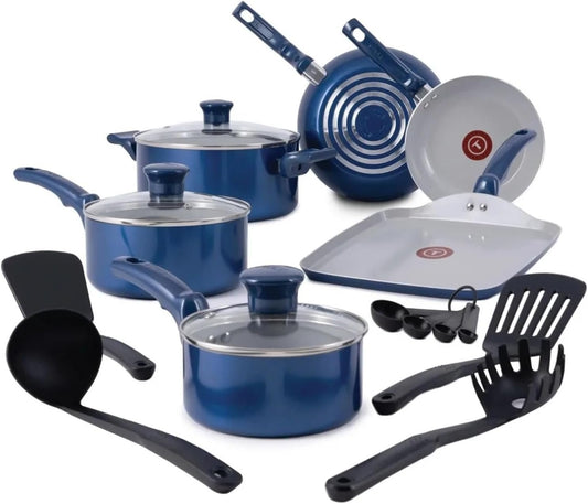 UWSKLAOJDF 14-Piece Ceramic Non-Stick Cookware Set, Non Stick Pot Set Cooking Food Kitchen cookware Set Kitchen