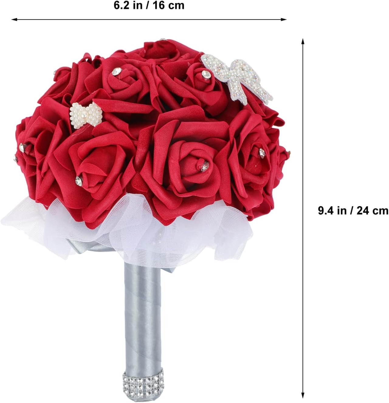 Baluue Wedding Bouquets for Bride Bridesmaid, Artificial Roses Flowers Wedding Decoration Centerpieces Home Decor