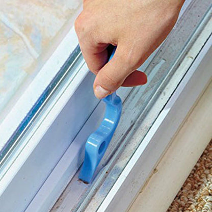 Trycooling Hand-held Groove Gap Cleaning Tools Door Window Track Kitchen Cleaning Brushes (Random Color-Blue Yellow Pink)