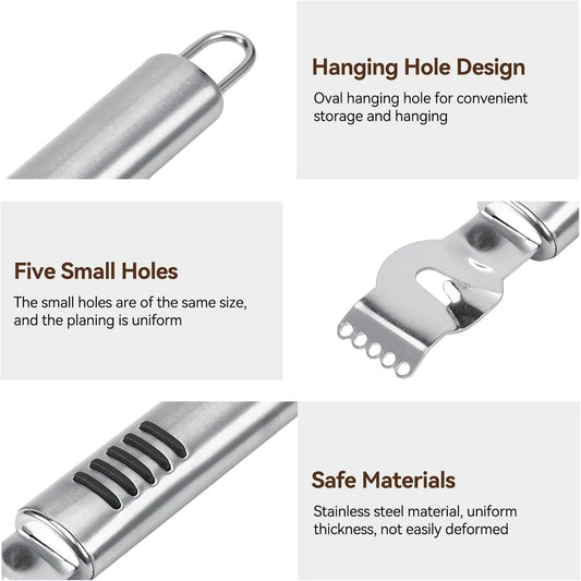 Lemon Peeler, Stainless Steel Lemon Peeler, Lemon Peeler, Kitchen Tool for Cocktails, Lime and Oranges, Kitchen Gadgets (Silver 1)