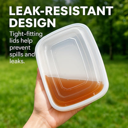 Golden Hub Meal Prep Containers with Lids 12-32oz BPA Free Plastic Food Storage Reusable Stackable Leak Proof Microwave Dishwasher Safe for Lunch Home Office White (12oz 50pc(2))