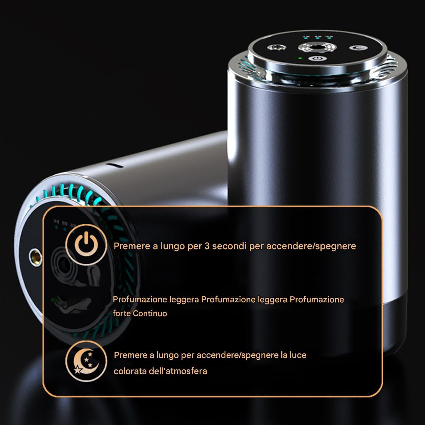 Car Air Freshener - Car Fragrance Diffuser | Smart Auto Air Freshener Projector, Long-Lasting Scent Odor Eliminator, Oil Diffuser With Adjustable Intensity, Car Interior Accessories
