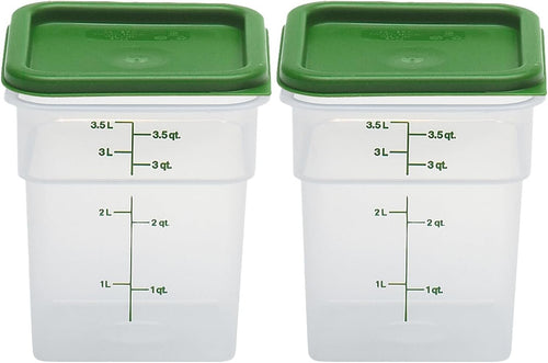 Cambro 4SFSPP190 4 Qt. Translucent Container with SFC2452 Kelly Green Lid, 4Quart, pack of 2