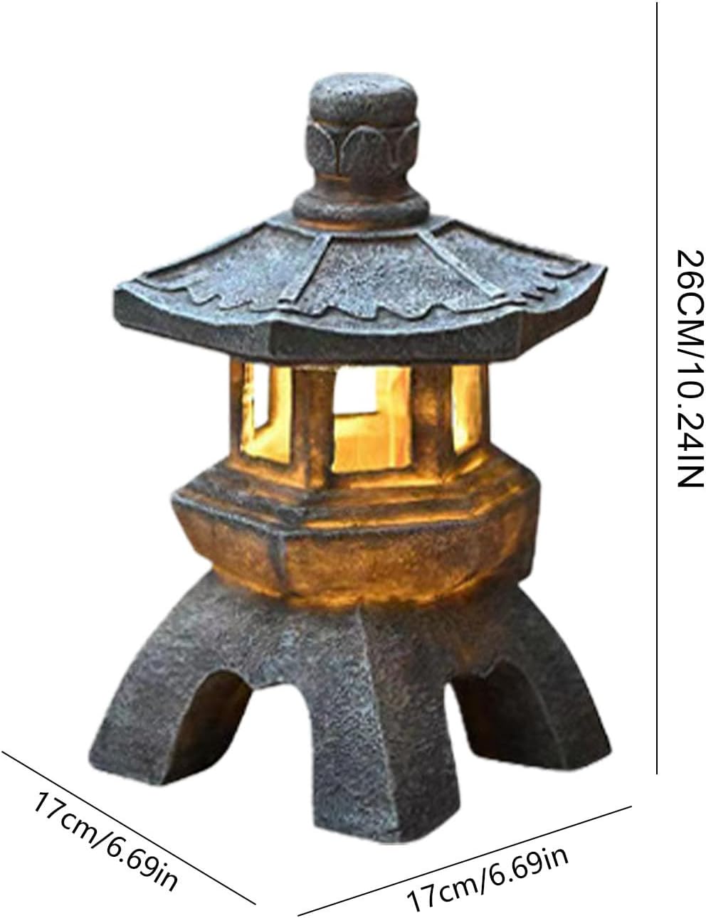 Zen Solar Garden Lamp - Solar Powered Palace Lamp for Path and Garden | Elegant Outdoor Lantern for Patio, Courtyard and Villa Night Decoration with Soft Ambient Lighting