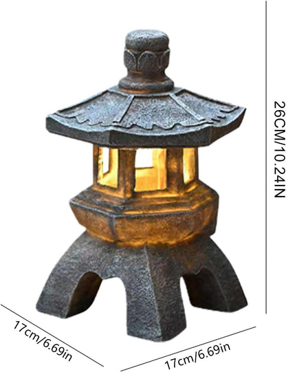 Zen Solar Garden Lamp - Solar Powered Palace Lamp for Path and Garden | Elegant Outdoor Lantern for Patio, Courtyard and Villa Night Decoration with Soft Ambient Lighting