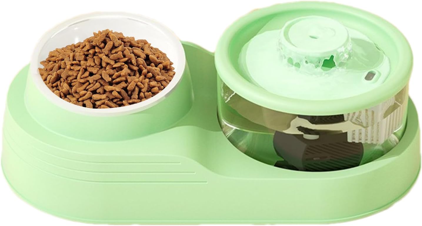 Pet Water Dispenser | Cat Feeding Station,Tilt Cervical Support, Quiet Design, Feeding & Watering Supplies for Home Use