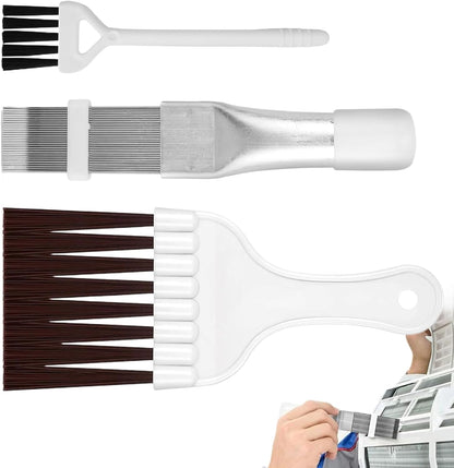 Cleaning Brush Set, Stainless Steel Coil Cleaner for Car, RV, Refrigerator, Duct, Vent, and Appliance Maintenance, Essential for Coil Repair and Efficiency