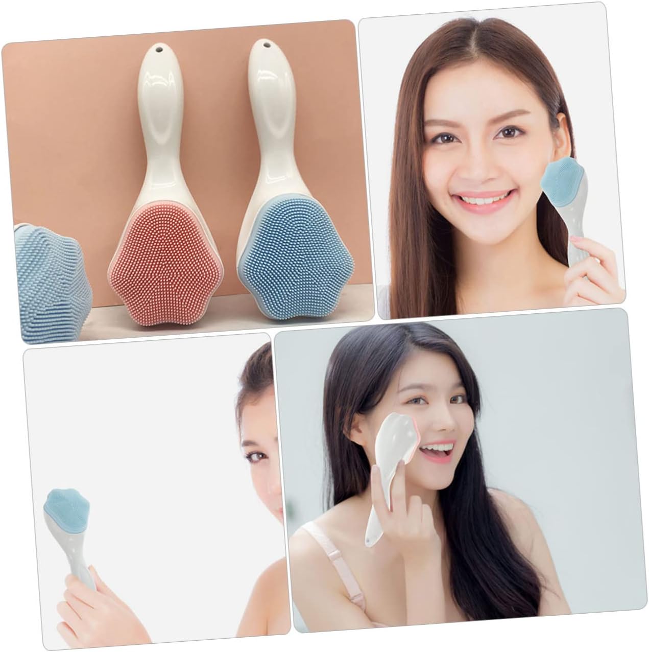VICASKY 2Pezzi Scrubber per Siliconper Massaggio Della Strumento Manualper Esfoliazione e Detersione Facile per Tutti Tipi