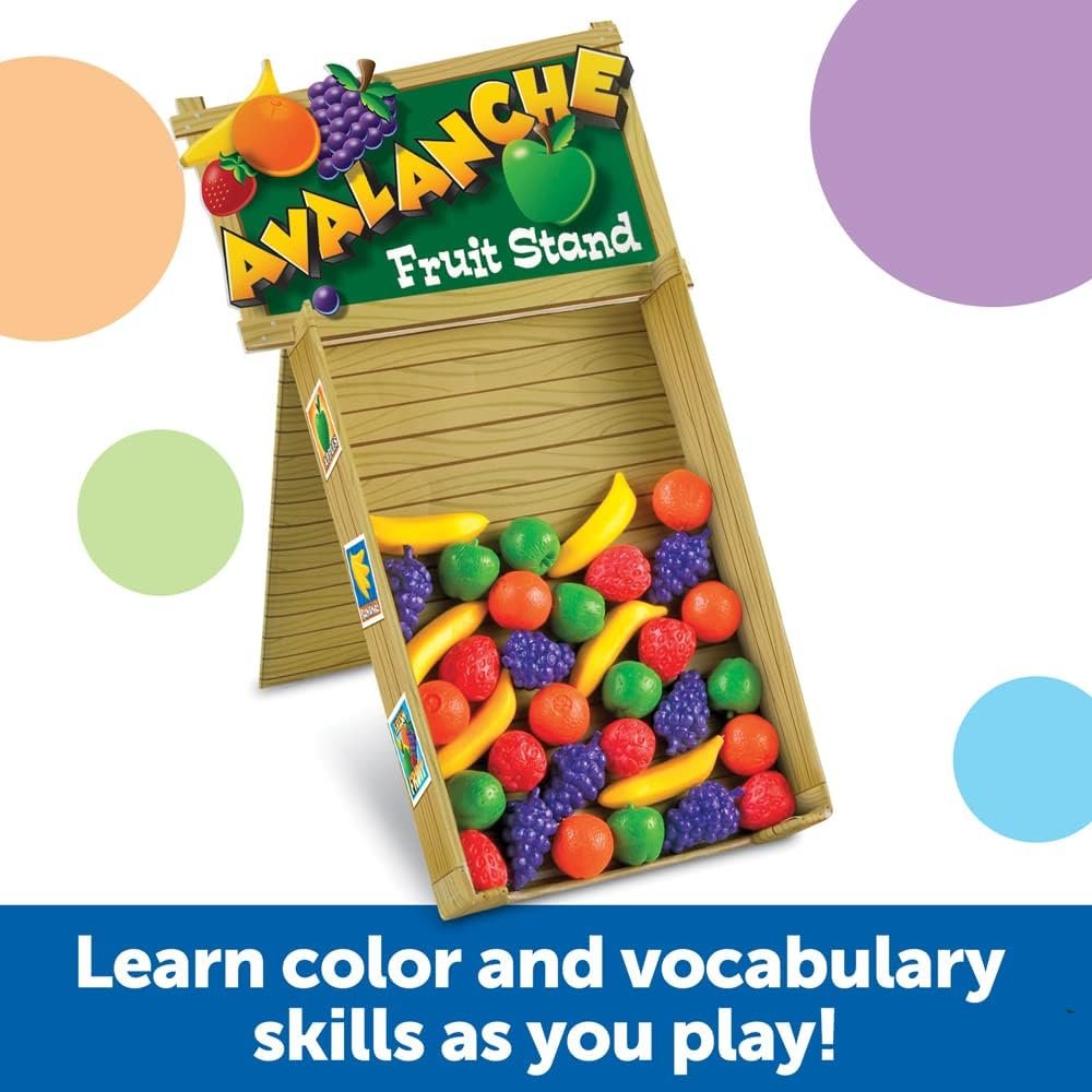 Learning Resources Avalanche Fruit Stand, Fine Motor/Grip Game, Develops Color Matching Skills, 42 Piece Set, Ages 3+