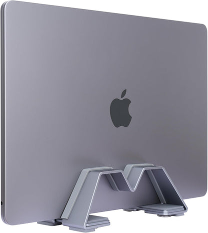 Psitek Adjustable Vertical Laptop Stand - Aluminum, Universal Fit for All Laptops (10-30mm Thickness) - Fashion Design, Adjustable Width, Anti-Slip & Scratch-Resistant, Patented Design