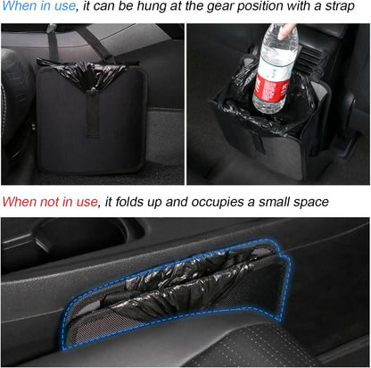 Foldable Trash Can, Hanging Waterproof Leakproof Storage Bag for Car With Large Capacity, Interior Accessories (Small)