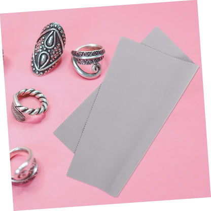 Minkissy 2sets Double-sided Jewelry Cleaning Polishing Cloth Silverware Eyeglasses Soft Durable Essential for Cleaning 2pcs*2 Random Color