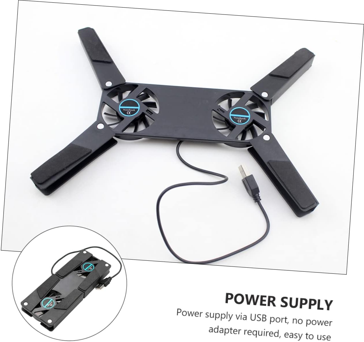Hoement 2sets Lightweight Laptop Cooling Pad Dual Fans Laptop Cooler Anti-Slip and Quiet for Business 2pcs*2