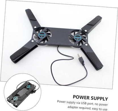 Hoement 2sets Lightweight Laptop Cooling Pad Dual Fans Laptop Cooler Anti-Slip and Quiet for Business 2pcs*2