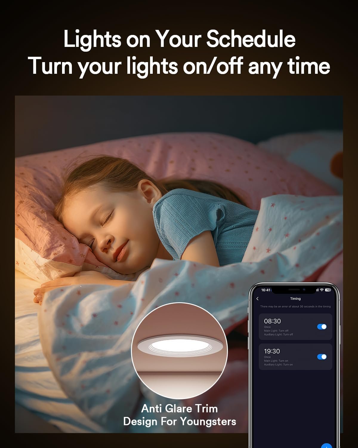 Lumary 6 Inch Smart WiFi Recessed Lighting, RGBWW Canless LED Wafer Downlight, 13W 1000Lm Color Changing, Ultra-Thin w/Anti-Glare Baffle, Compatible with Alexa/Google/Remote-Included, 4PCS