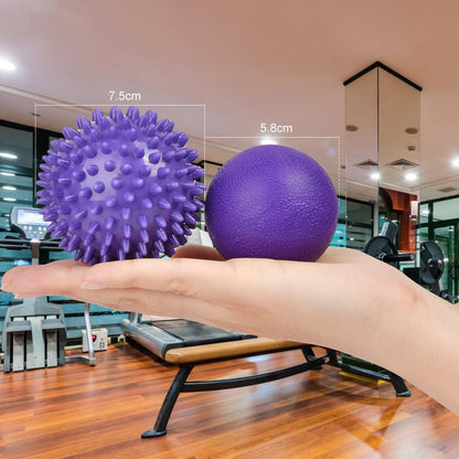 URAQT Massage Balls, 2 Pieces Lacrosse Ball Massage Ball Muscle Massage Ball for Self-Massage, Massage Balls Set of Massage Balls for Muscle Recovery (Purple)
