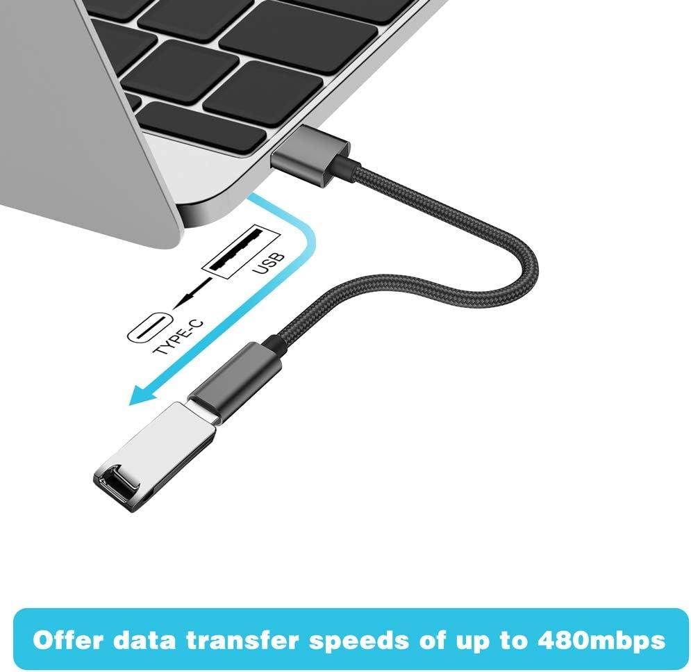 USB C Female to USB Male Adapter (2-Pack),Type C to USB A Charger Cable Adapter, Compatible with iPhone 16 15 15 Pro Max,iPad 2018,Samsung Galaxy Note 10 S22 S21 S20+ Plus Ultra,Google Pixel 4 3