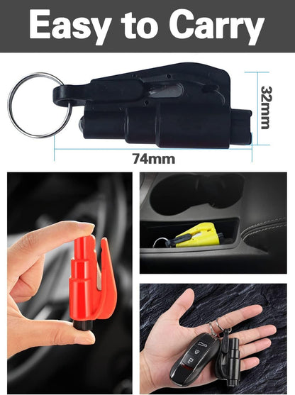6 Pcs Car Window Breaker Keychain Seatbelt Cutter Glass Breaker Car Emergency Escape Tool Seat Belt Cutter Window Breaker Car Safety Mini Hammer