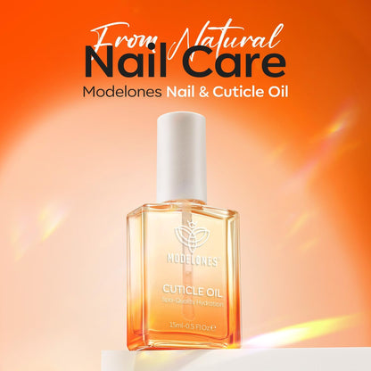 Modelones Cuticle Oil for Nail & Cuticle Care, Nourishing Formula with Jojoba Oil & Vitamin E, Nail Strengthener, Moisturizes Dry Skin, Repairs Cuticles, Nail Growth Oil, 15ml