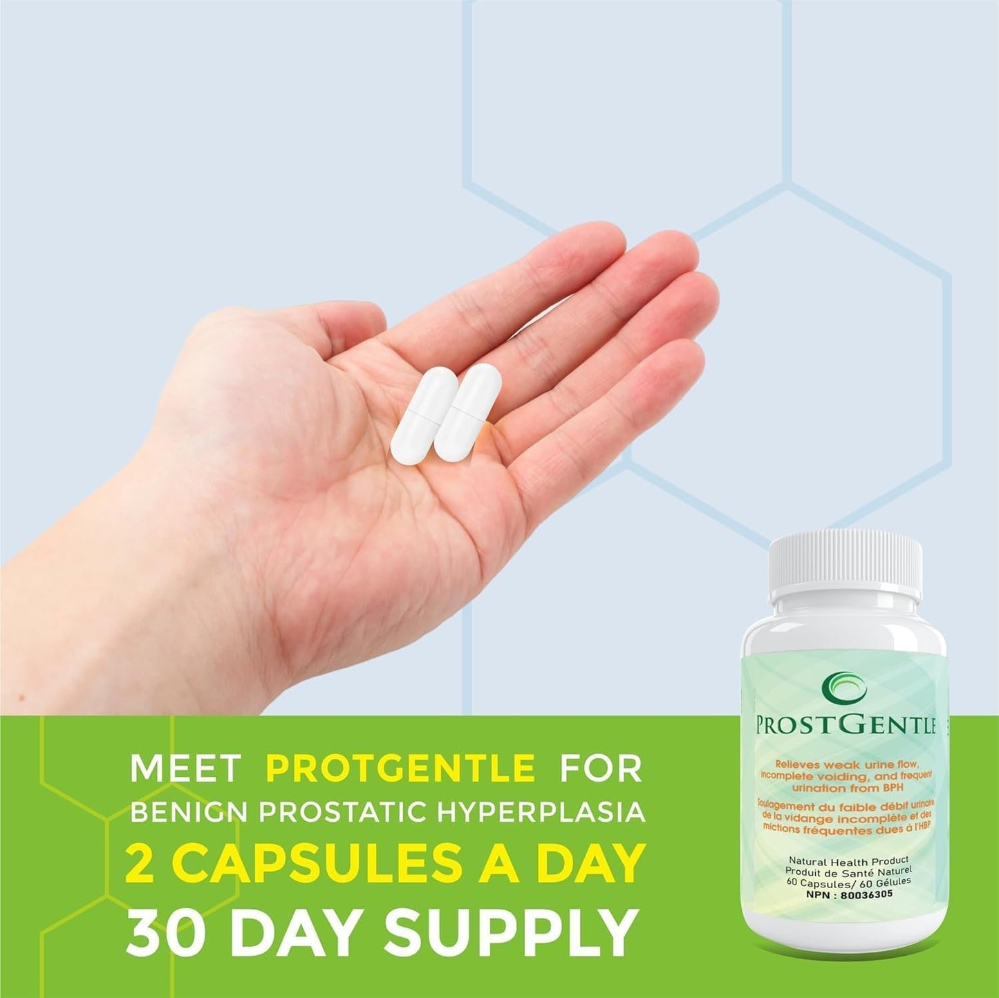 ProstGentle Relieves weak urine flow, Incomplete voiding, and frequent urination from BPH (2)
