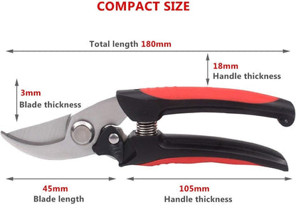 VASLON 3 Pack Garden Pruning Shears,Stainless Steel Garden Shears,Garden Scissors,Garden Clippers,Pruning Snips,Branch Cutters Tree Trimmer with Safety Lock and Shock-Absorbent Spring