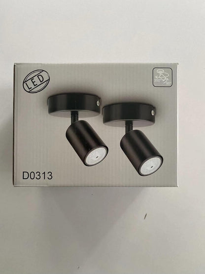 TaFiCo GU10 Ceiling Spotlight LED 2 x 1 Bulb - Ceiling Light Spotlight Black Swivelling - Wall Spot Indoor for Kitchen Living Room Bedroom Hallway (Bulb Not Included)