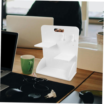 MUELODSIC 1 Set Pegboard Office Desk Organizer with Shelves Hooks No Drill Installation Composite for Workspace Organization Desktop Storage