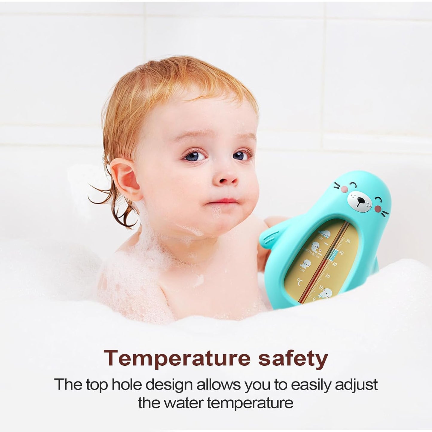 Baby Bath Temperature Toy, Cartoon Bath Temp Measuring Tool, Safety Water Gauge, Toddler Bathtub Thermometer, Fun and Accurate Shower Plaything for Babies, Kids, 5.91 x 4.02 Inch