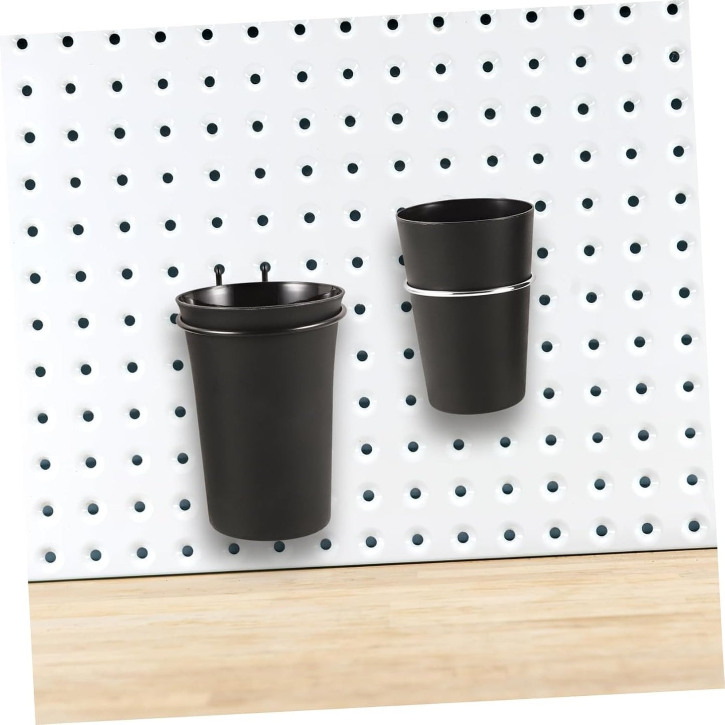 DIYEAH 2pcs Pegboard Organizer with Strong Bracket Design for Tool Storage Easy Install Wall Mount Drill Organizer Includes Cup Holders for Workspace Organization