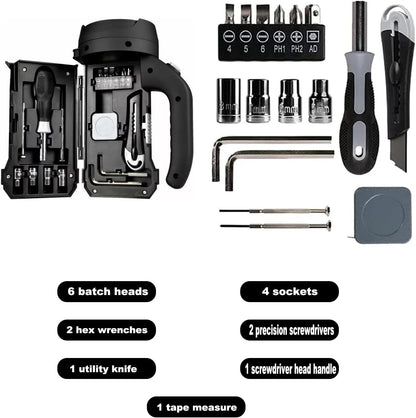Screwdriver Set 17 PCS Tool Household Sets, Led Lights, Hand Lights, Flashlights, Home Repair & Work, Power Outage Disaster Prevention,Various Tools,Camping Equipment,Home Outdoor Emergency Lights