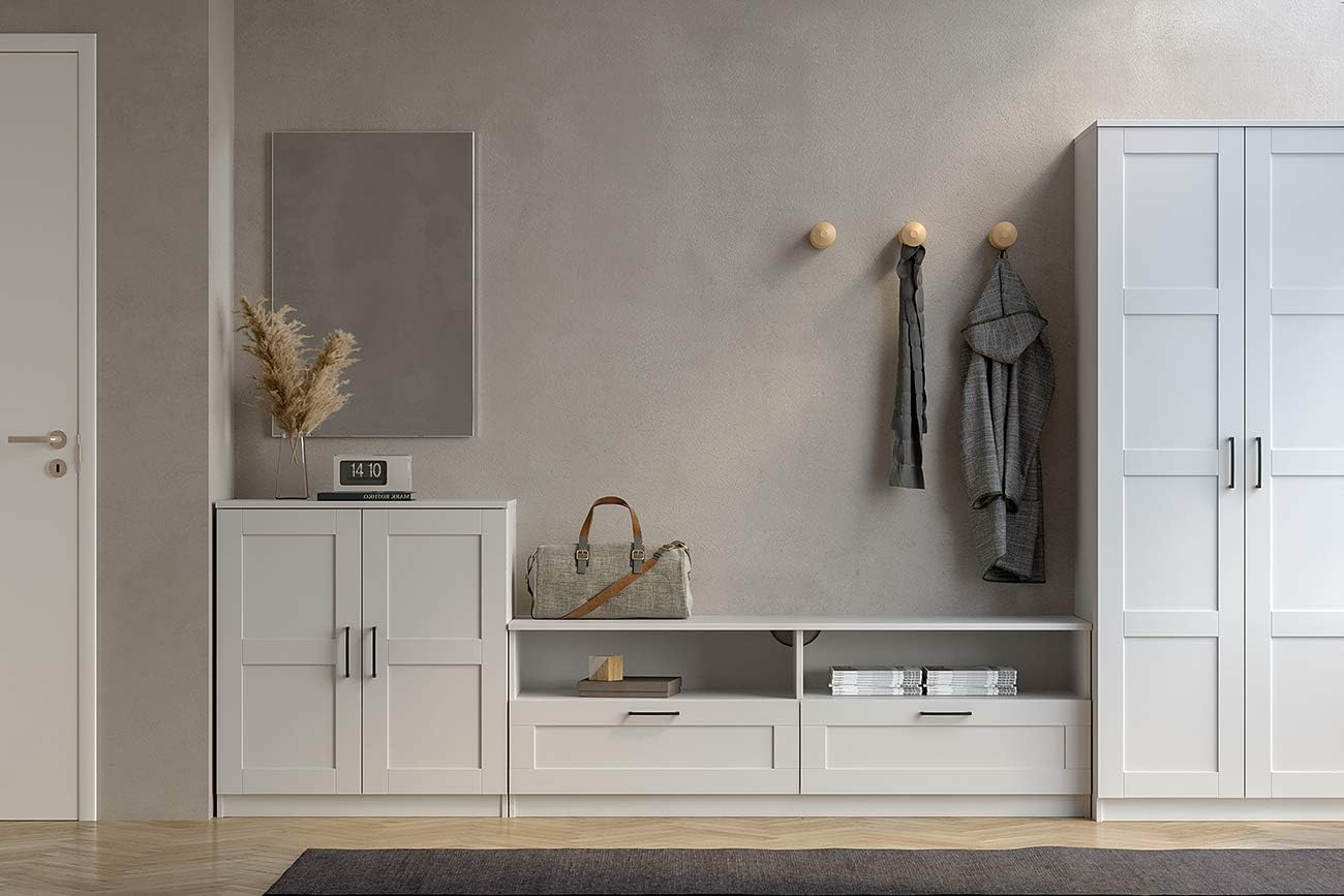 Iconico Home MIK Traditional TV Cabinet with 2 Drawers and Day Compartments, Living Room, Living Room, Bedroom, 160 x 44.5 x H 53.5 cm, Oak