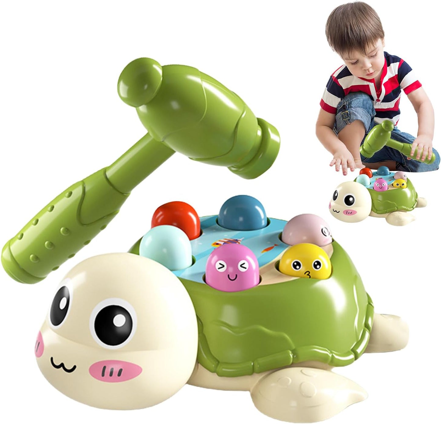 Nuyhgtr Mole Game, Turtle Educational Pounding Toys, Developmental Interactive Learning, Cute Mole Games, Ideal for Kids, Boys And Girls, Play Activity 7.68x6.3x2.72 inch