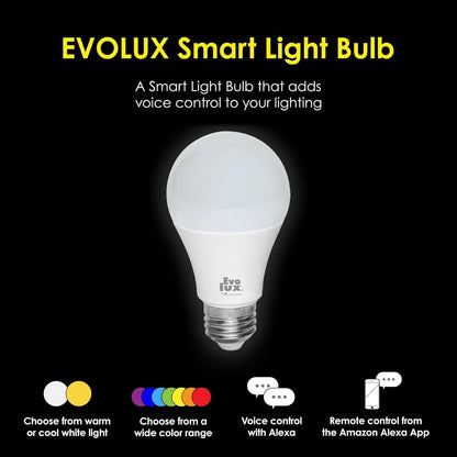 WiFi LED Dimmable Smart Light Bulb (E26) - Ampoule Intelligente - Smart Bulbs Alexa Compatible - Colour Changing, 806 Lumens - Energy Saver for 2.4 GHz Networks No Hub Needed - Warm & Cool White Light