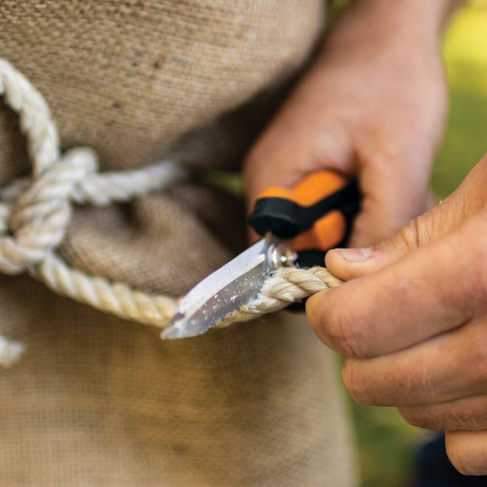 Fiskars Pruning Shears for Gardening, Multipurpose 8" Garden Shears with Sheath and SoftGrip Handle, Great for Cutting Nursery Pots, Bags, and Wire