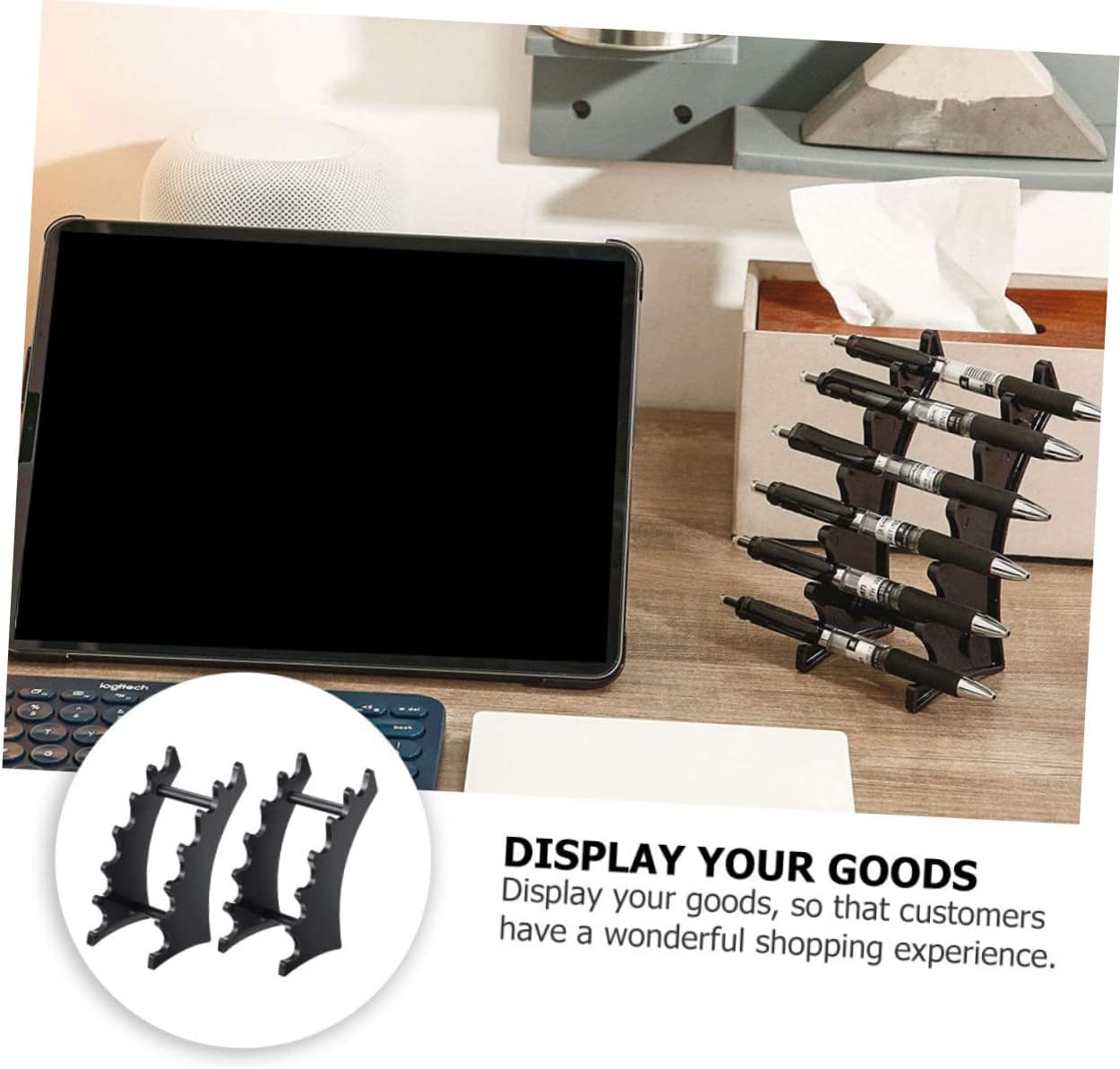 FOMIYES Pen Pencils Display Rack Makeup Store Eyeliners Holder Acrylic Lipstick Organizer Desk Accessory