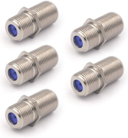 VCE (5-Pack) F Type RG6 Coax Cable Female to Female Connector,Cable Extension Adapter Connects Two Coaxial Video Cables