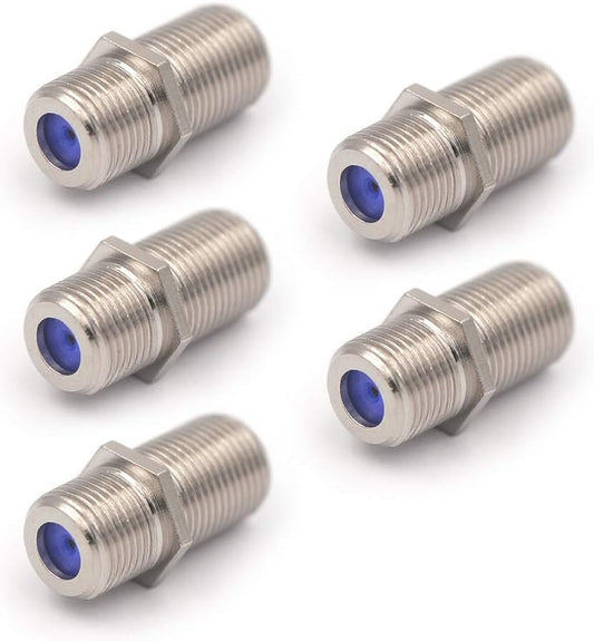 VCE (5-Pack) F Type RG6 Coax Cable Female to Female Connector,Cable Extension Adapter Connects Two Coaxial Video Cables