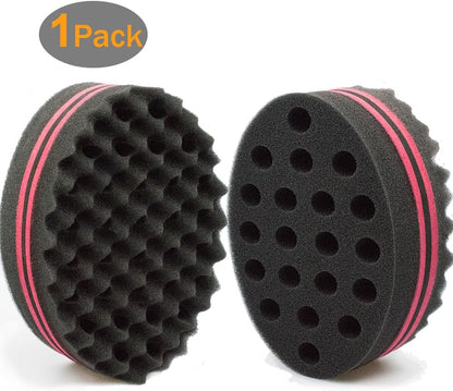 Hair Magic Twist Sponge: Two-Sided Dread Afro Coil Barber Tool for Curling and Waving Men's and Women's Long/Short Hair, 1 Pc
