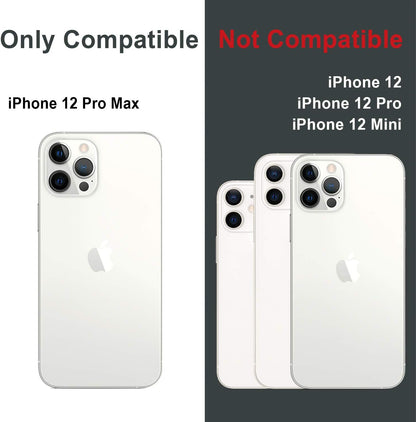 TORU CX PRO for iPhone 12 Pro Max Case Wallet | Protective Shockproof Heavy Duty Cover with Hidden Card Holder & Card Slot | Mirror & Wrist Strap Included - Black