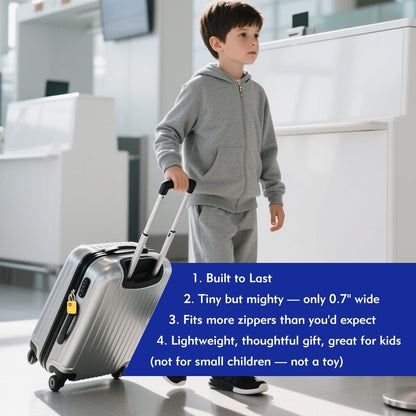 SURE LOCK TSA Approved Luggage Locks - One Key Opens All, Compact & Durable Zinc Alloy Travel Lock with Steel Shackle, Keyed Alike (Yellow 4 Locks, Mini Size for Suitcase/Backpack/Gym Locker)