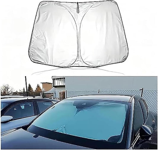 FUDGENGNP Car Sun Shade for Ford Puma/Puma St SUV 2019 2020 2021 2022 2023 2024, Foldable Portabil Windshield Sunshade Cover Against UV Rays Interior Accessories, Silver