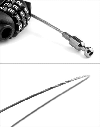 QWORKÂ® 3 Digit Combination Lock, Cable Lock, Security Password Lock, 77cm Retractable Cable for Luggage, Bike, Ski, Snowboard