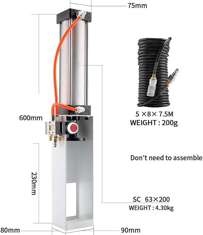 Pneumatic Cylinder Aluminum Can Crusher, Heavy Duty Pneumatic Cylinder Soda Beer Can Crusher, Eco-Friendly Recycling Tool(Complimentary windpipe)